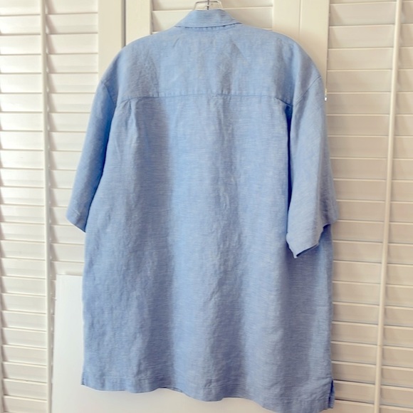 Tommy Bahama Men’s Shirt Size Large Light Blue 100% Linen - Picture 8 of 10